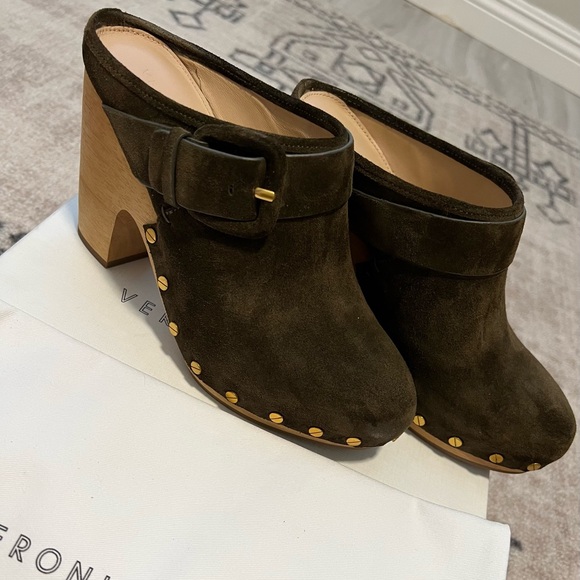 Veronica Beard Wooden Heeled Clogs - Picture 3 of 7